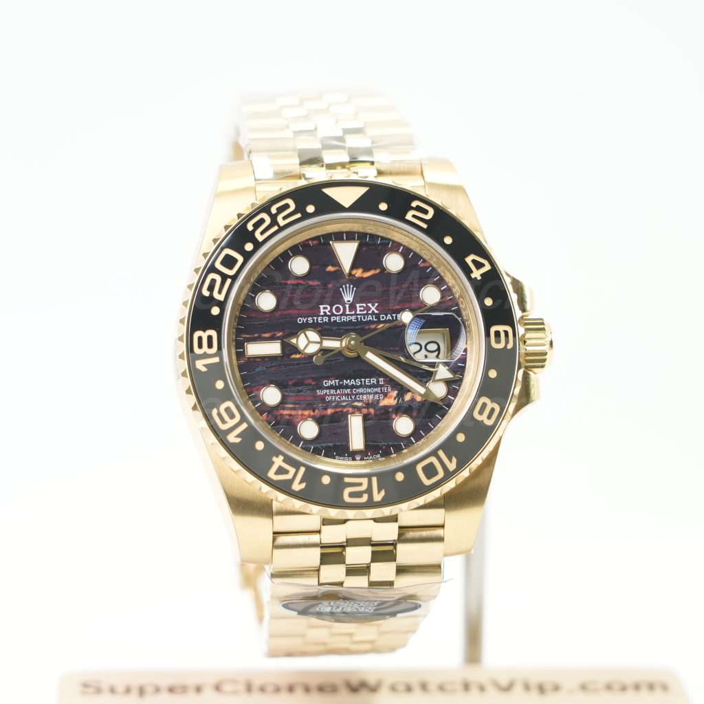 Rolex GMT-Master II 126718GRNR Yellow Gold Tiger Iron Dial Jubilee (2025) Replica Watches - 1-203-scaled