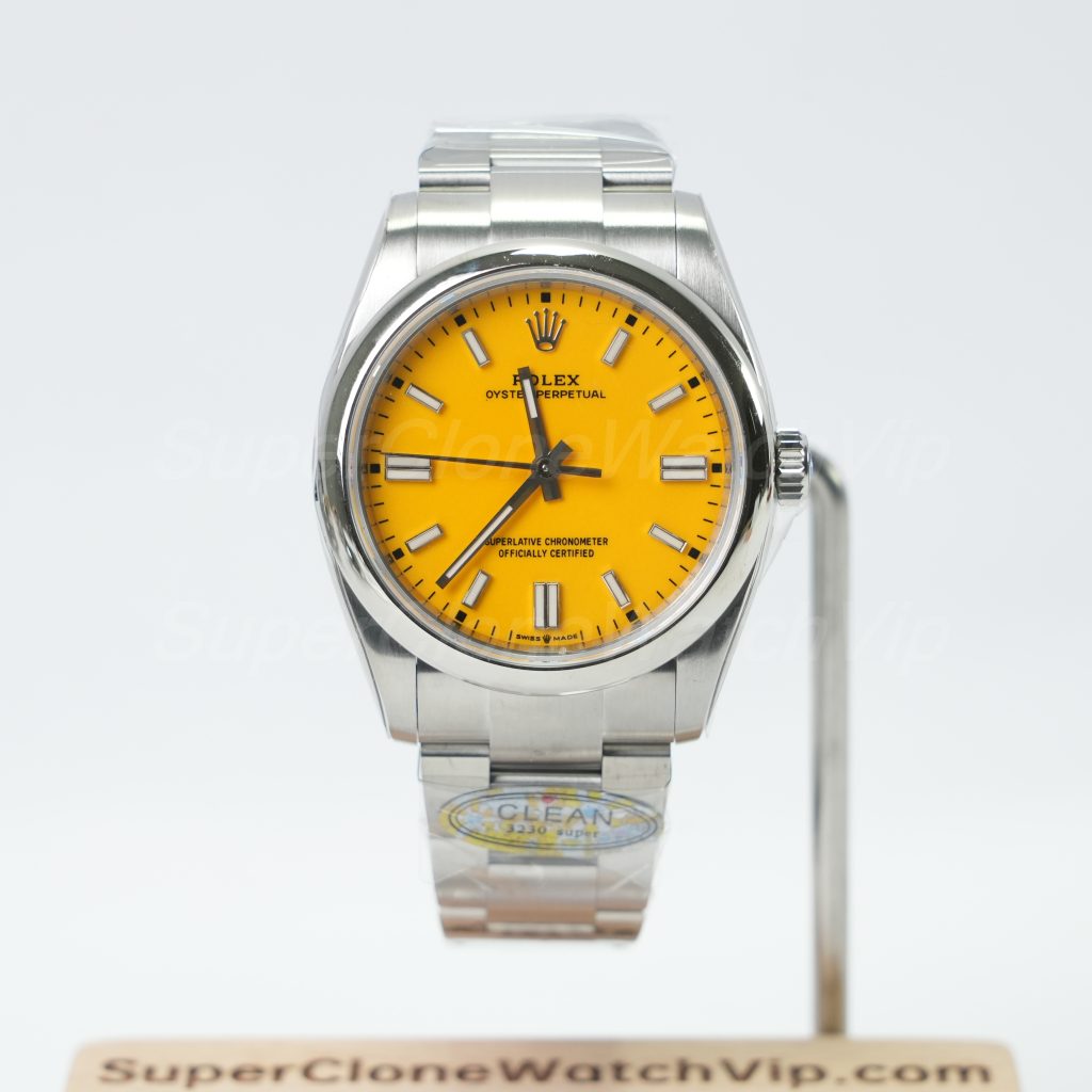 Rolex-Oyster-Perpetual-124300-Yellow-Dial-41mm Replica Watches - 1-243-scaled