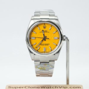 Rolex-Oyster-Perpetual-124300-Yellow-Dial-41mm Replica Watches - 1-243-scaled