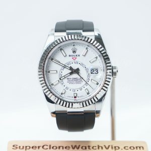 Rolex-Sky-Dweller-White-Dial-Rubber-Strap-42mm Replica Watches - 1-250-scaled