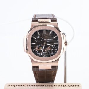 Patek-Philippe-Nautilus-5712R-Brown-Dial-Rose-Gold-Leather-Strap-40mm Replica Watches - 1-253-scaled
