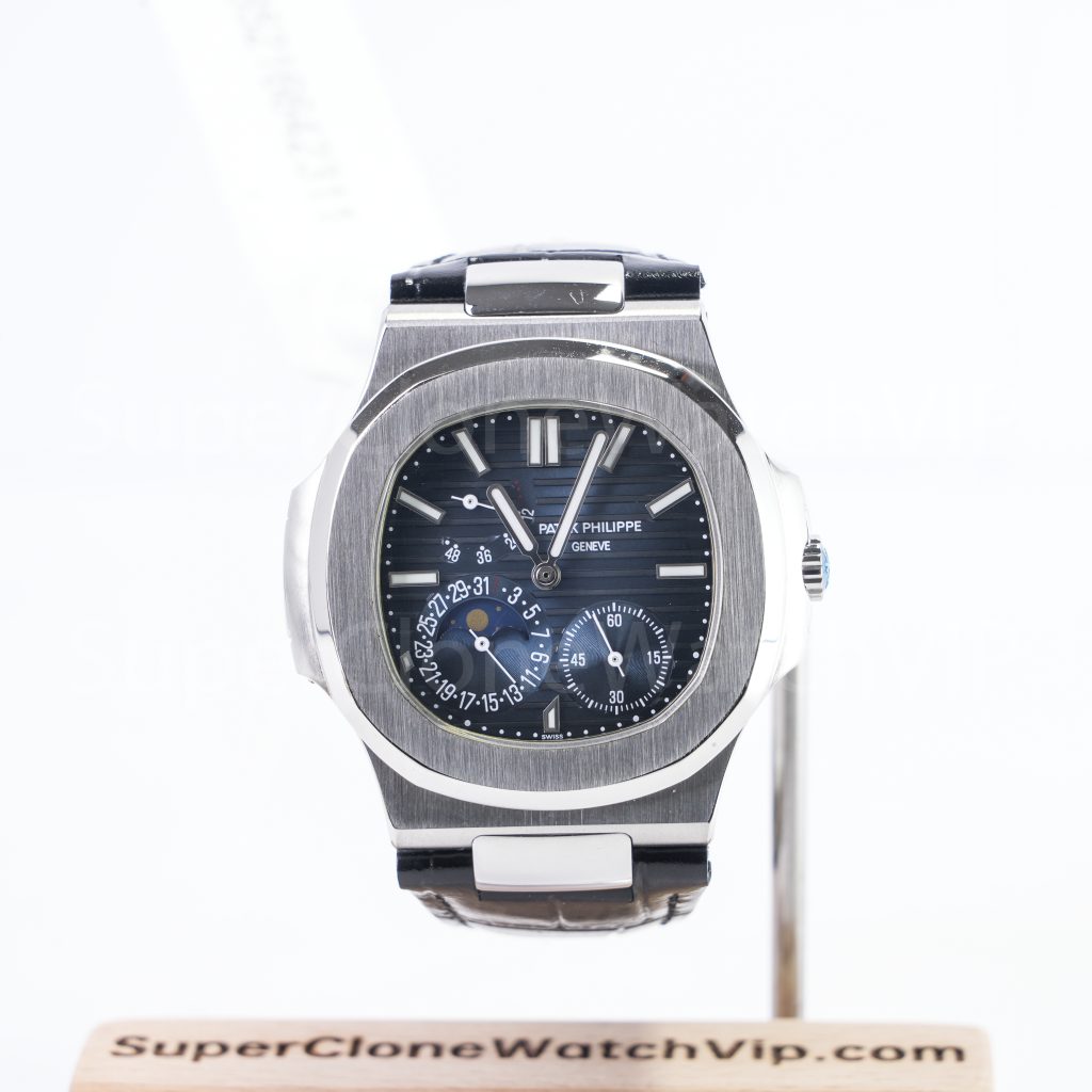 Patek-Philippe-Nautilus-5712-Blue-Dial-Leather-Strap-40mm Replica Watches - 1-254-scaled