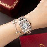 Cartier-Panthere-WSPN007-White-Dial-Two-Tone-Rose-Gold-Zircon-27x37mm Replica Watches - 1-92
