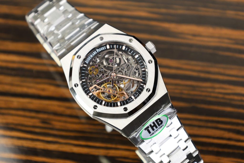 Audemars-Piguet-Royal-Oak-15407-Black-Skeleton-Dial-41mm Replica Watches - 2-10