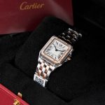 Cartier-Panthere-WSPN007-White-Dial-Two-Tone-Rose-Gold-Zircon-27x37mm Replica Watches - 2-162
