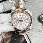Rolex-Datejust-126331-White-Wave-Dial-Roman-Rose-Gold-Steel-41mm Super Clone Watches - 2-191