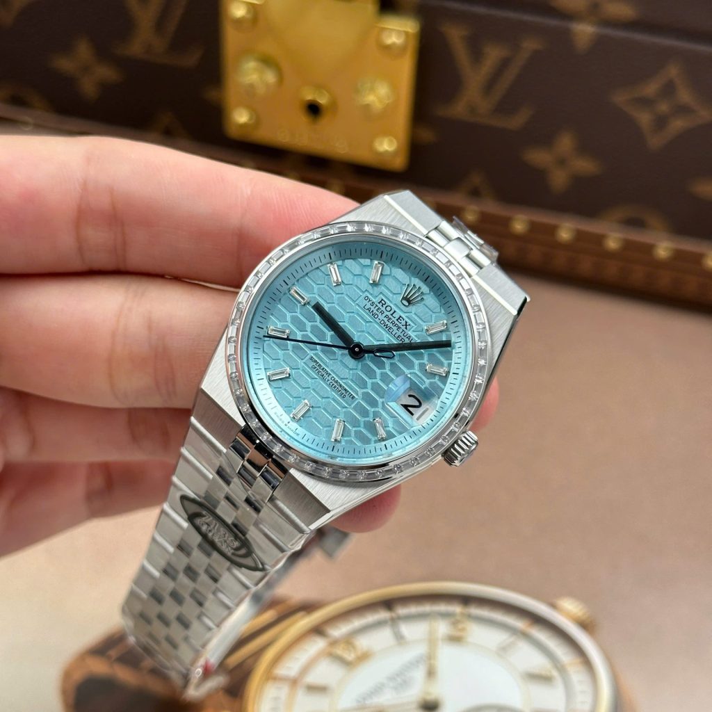 Rolex-Land-Dweller-127234-Ice-Blue-Dial-Diamond-Bezel-Diamond-Markers-Steel-36mm Super Clone Watches - 2-207