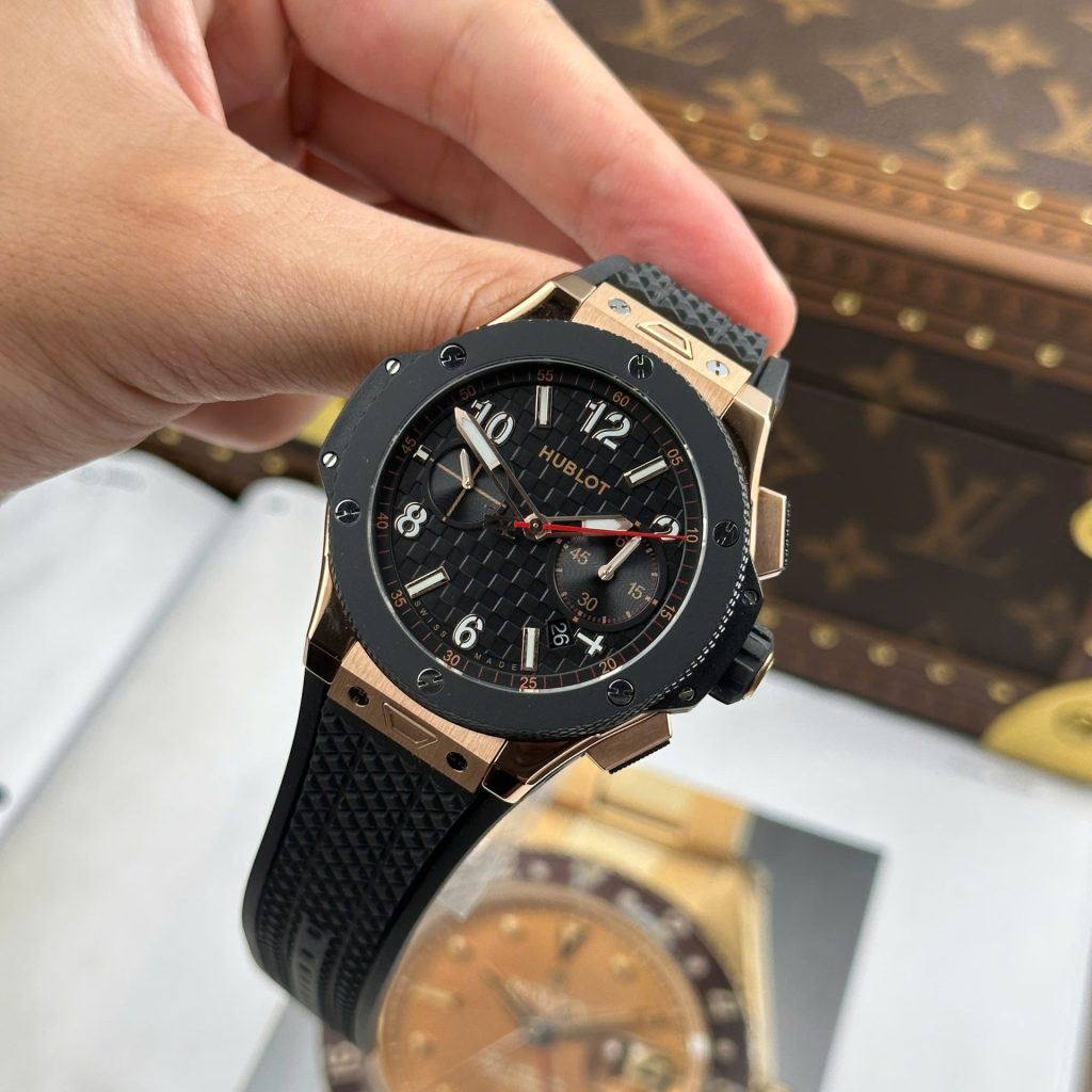 Hublot-Big-Bang-Rose-Gold-Black-Dial-431.OM.1338.RX-43mm Replica Watches - 2-220