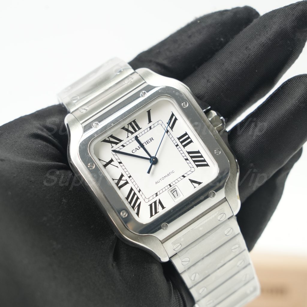 Cartier-Santos-WSSA0018-White-Dial-39.8mm Replica Watches - 2-395-scaled