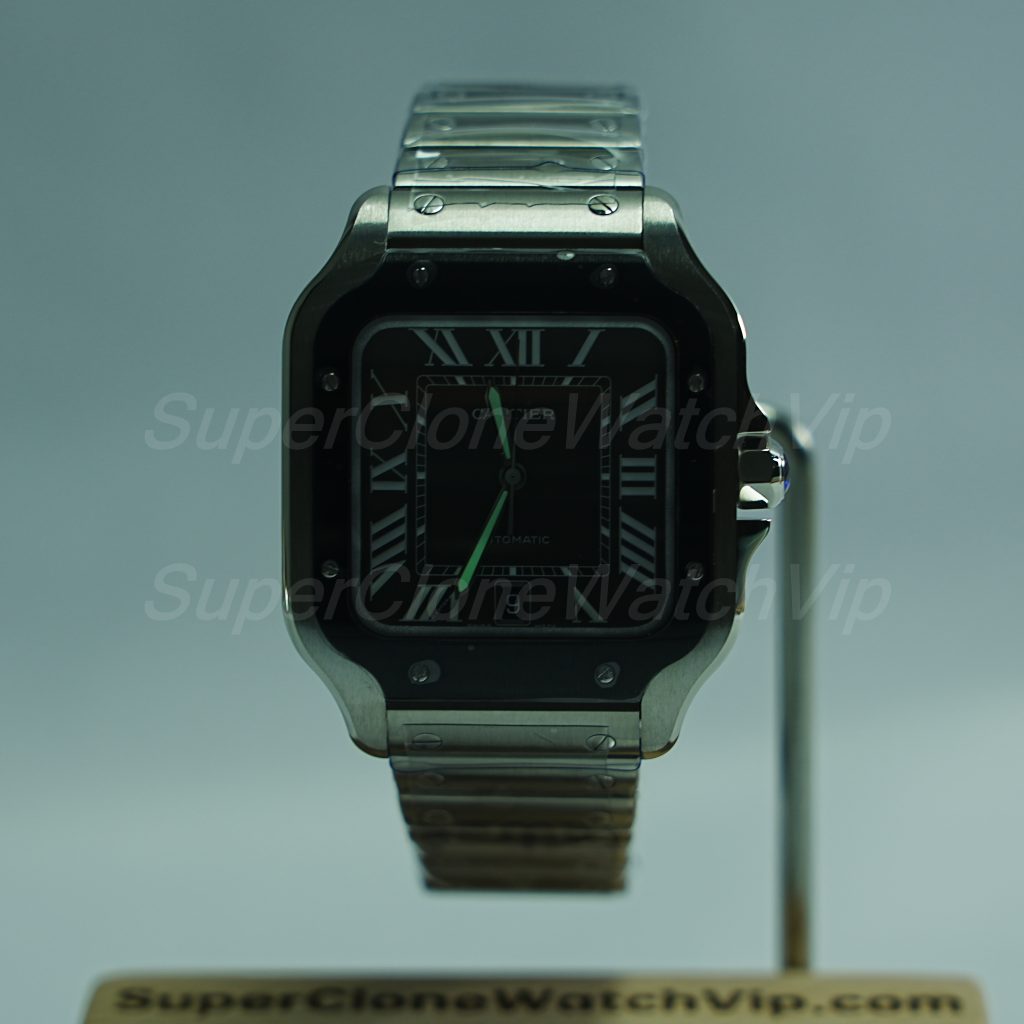 Cartier-Santos-WSSA0037-Black-Dial-Black-Bezel-39.8mm Replica Watches - 2-399-scaled