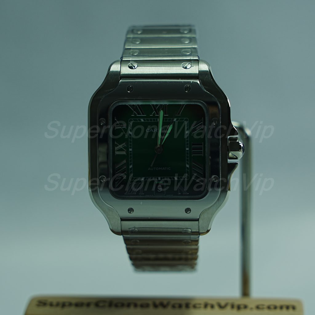 Cartier-Santos-De-Cartier-WSSA0062-Green-Dial-39.8mm Replica Watches - 2-400-scaled