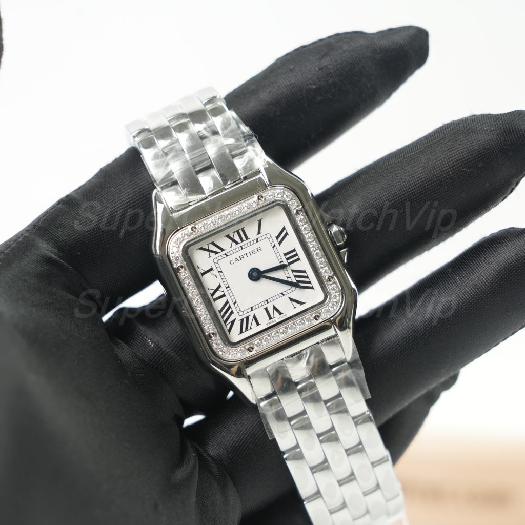 Cartier-Panthere-W2PN0007-White-Dial-Zircon-Bezel-27x37mm Replica Watches - 2-405-scaled