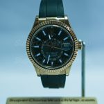 Rolex-Sky-Dweller-Dark-Rhodium-Dial-Rose-Gold-Case-Rubber-Strap-42mm Replica Watches - 2-414-scaled