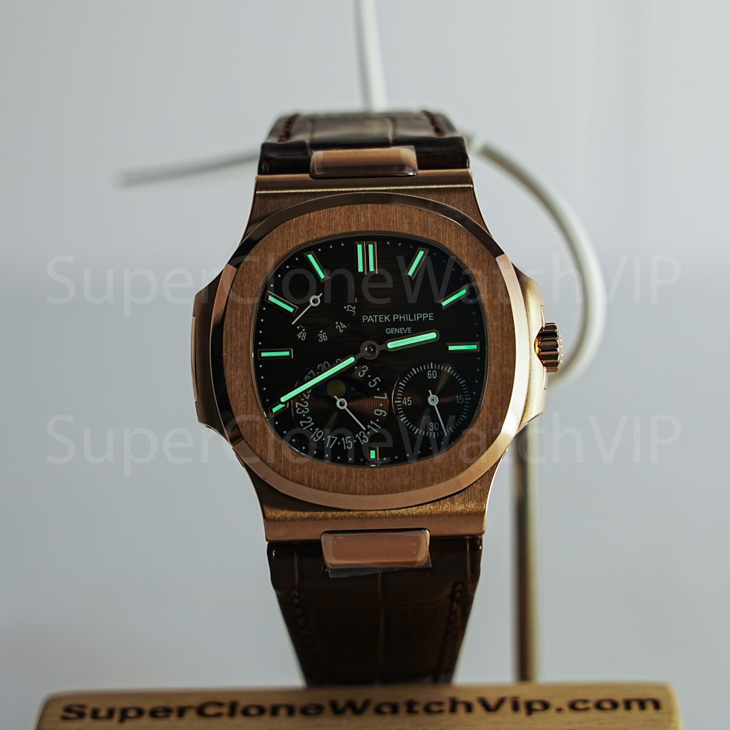 Patek-Philippe-Nautilus-5712R-Brown-Dial-Rose-Gold-Leather-Strap-40mm Replica Watches - 2-416-scaled