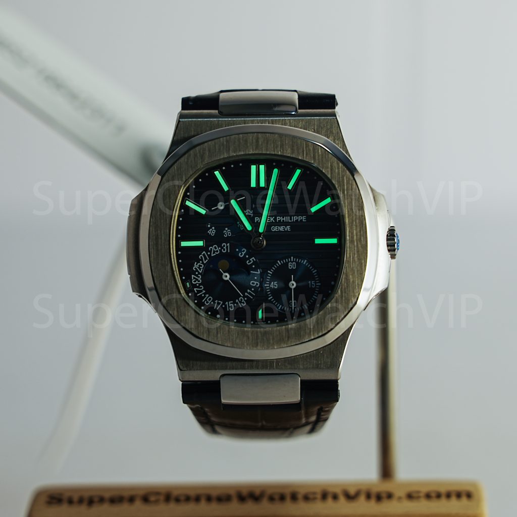 Patek-Philippe-Nautilus-5712-Blue-Dial-Leather-Strap-40mm Replica Watches - 2-417-scaled