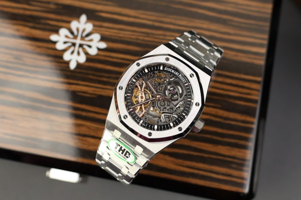 Audemars-Piguet-Royal-Oak-15407-Black-Skeleton-Dial-41mm Replica Watches - 3-10