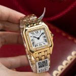 Cartier-Panthere-WJPN0015-White-Dial-Gold-Zircon-Bezel-27x37mm Replica Watches - 3-165
