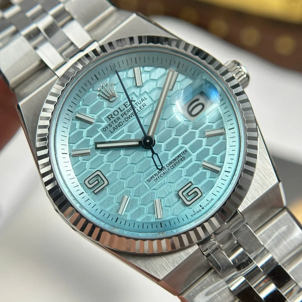 Rolex-Land-Dweller-127234-Ice-Blue-Dial-36mm Super Clone Watches - 3-2