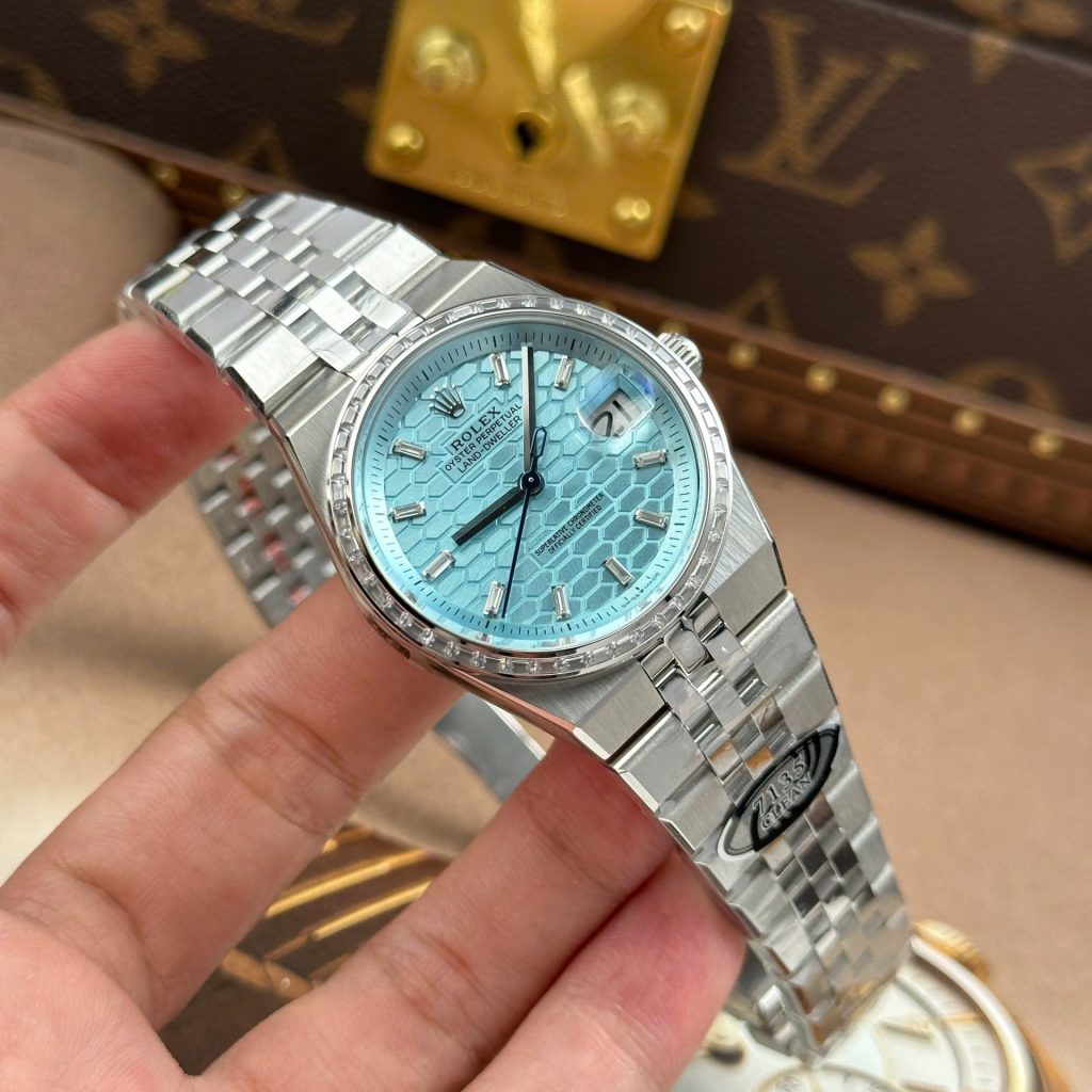 Rolex-Land-Dweller-127234-Ice-Blue-Dial-Diamond-Bezel-Diamond-Markers-Steel-36mm Super Clone Watches - 3-208