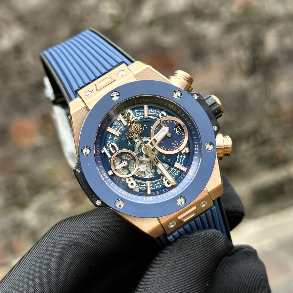 Hublot-Big-Bang-Rose-Gold-Blue-Dial-411.OX.5189.RX-44mm Replica Watches - 3-217-scaled