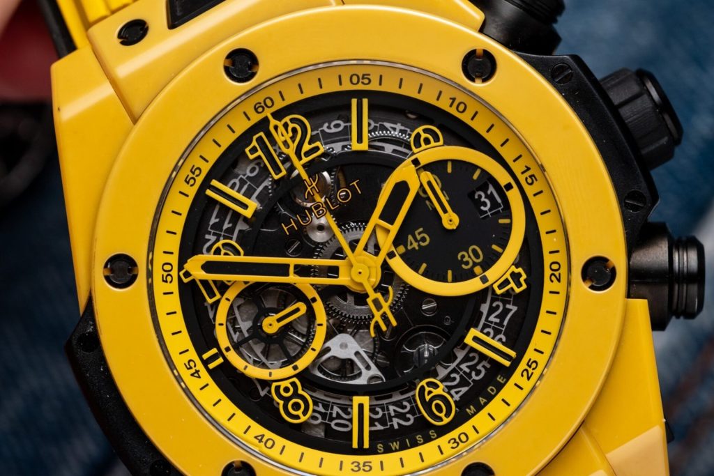 Hublot-Big-Bang-Yellow-Ceramic-Skeleton-Dial-441.CY.471Y.RX-44mm Replica Watches - 3-222