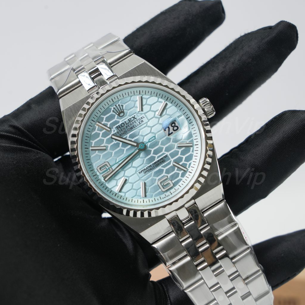 Rolex-Land-Dweller-127334-Ice-Blue-Dial-Steel-40mm Super Clone Watches - 3-340-scaled