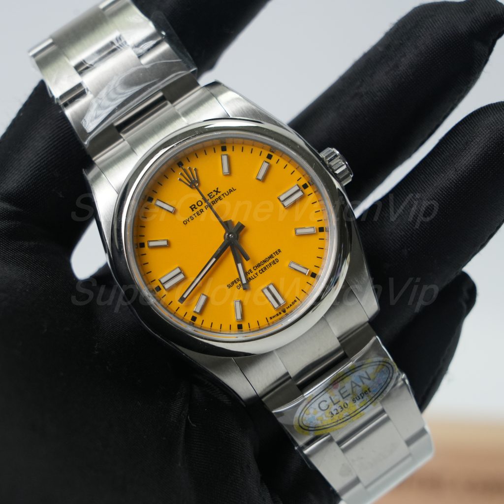 Rolex-Oyster-Perpetual-124300-Yellow-Dial-41mm Replica Watches - 3-376-scaled