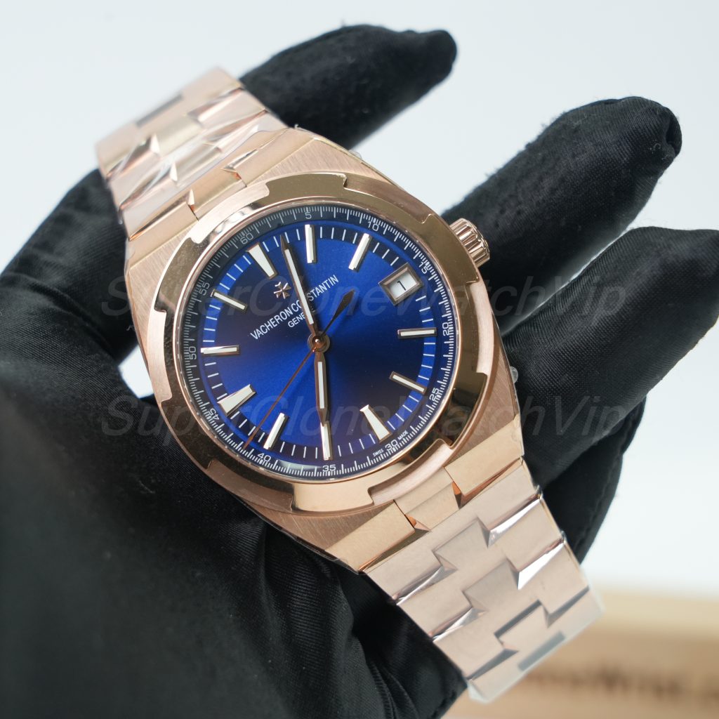 Vacheron Constantin Overseas 4500V Blue Dial Rose Gold 41mm Replica Watches - 3-384-scaled