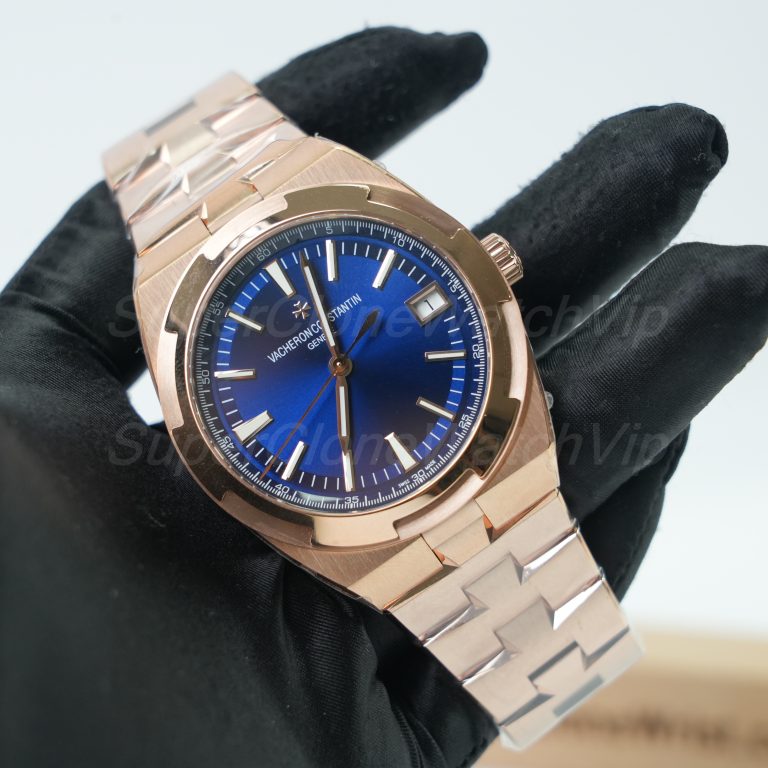 Vacheron Constantin Overseas 4500V Blue Dial Rose Gold 41mm Replica Watches - 3-384-scaled