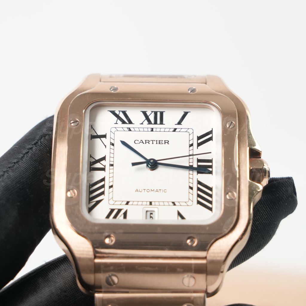 Cartier-Santos-WGSA0018-White-Dial-Rose-Gold-39.8mm Replica Watches - 3-396-scaled