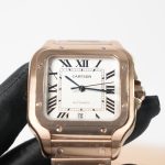 Cartier-Santos-WGSA0018-White-Dial-Rose-Gold-39.8mm Replica Watches - 3-396-scaled
