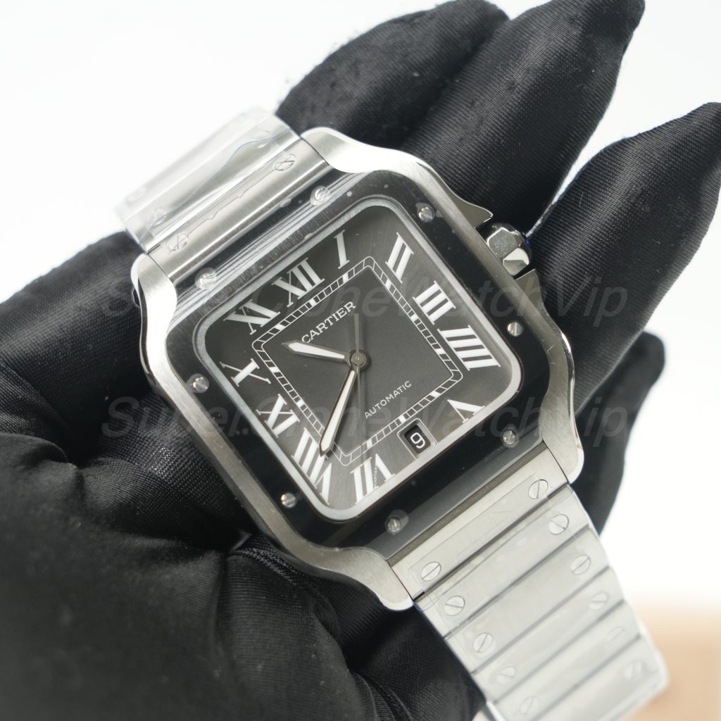 Cartier-Santos-WSSA0037-Black-Dial-Black-Bezel-39.8mm Replica Watches - 3-401-scaled