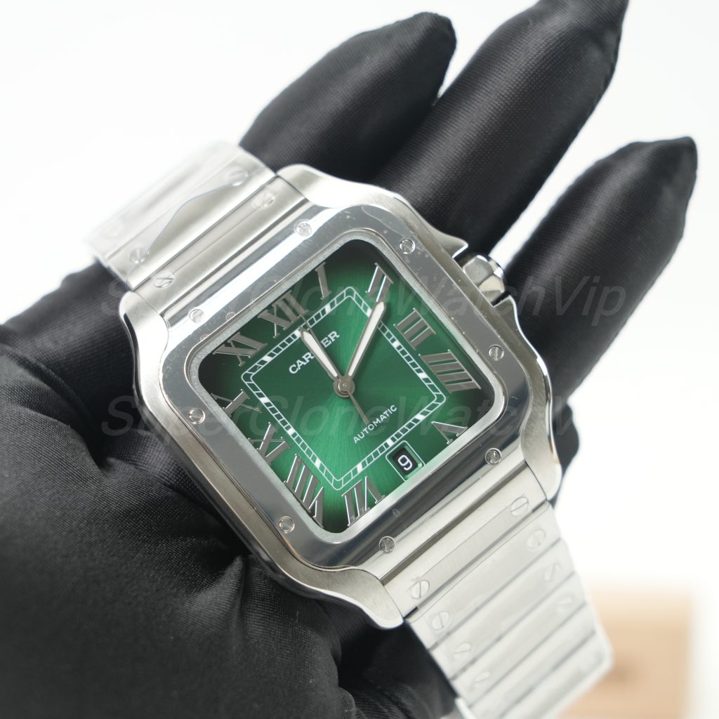 Cartier-Santos-De-Cartier-WSSA0062-Green-Dial-39.8mm Replica Watches - 3-402-scaled