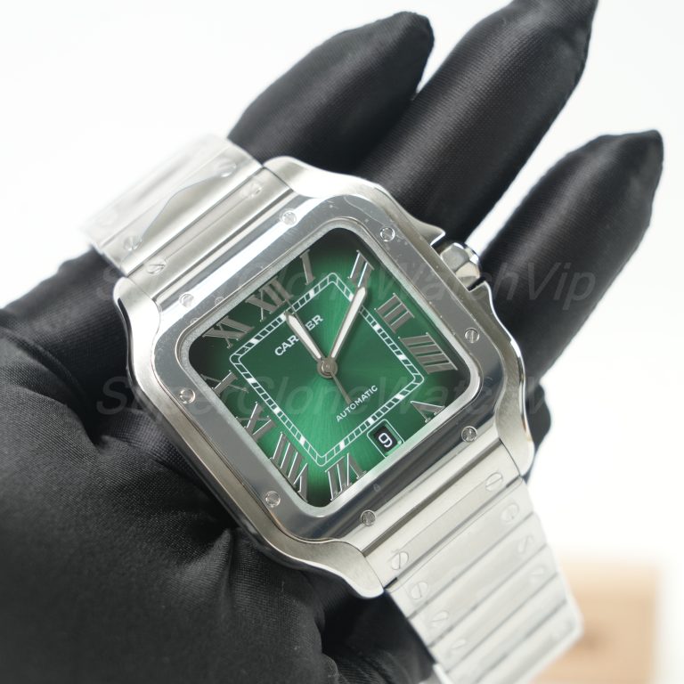 Cartier-Santos-De-Cartier-WSSA0062-Green-Dial-39.8mm Replica Watches - 3-402-scaled