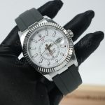 Rolex-Sky-Dweller-White-Dial-Rubber-Strap-42mm Replica Watches - 3-412-scaled