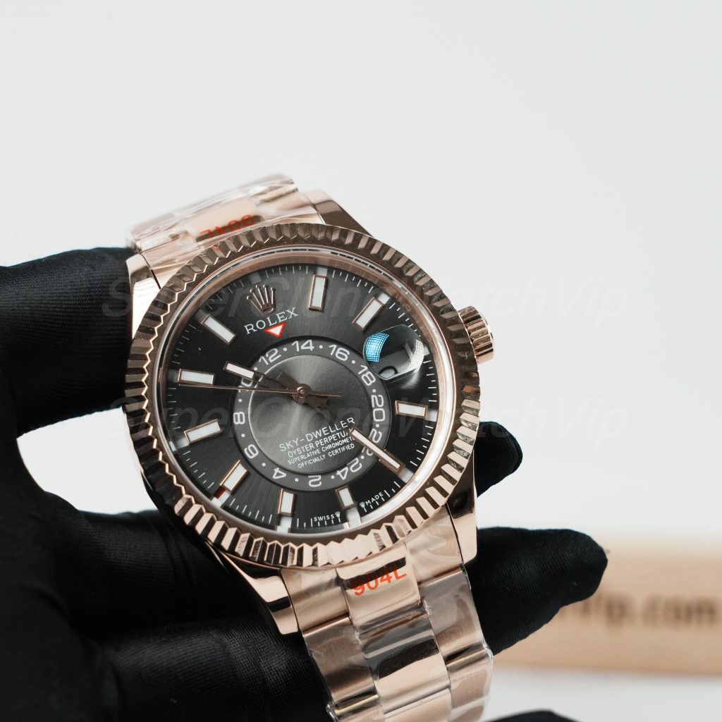 Rolex-Sky-Dweller-326935-Grey-Dial-Rose-Gold-Oyster Replica Watches - 3-417-scaled