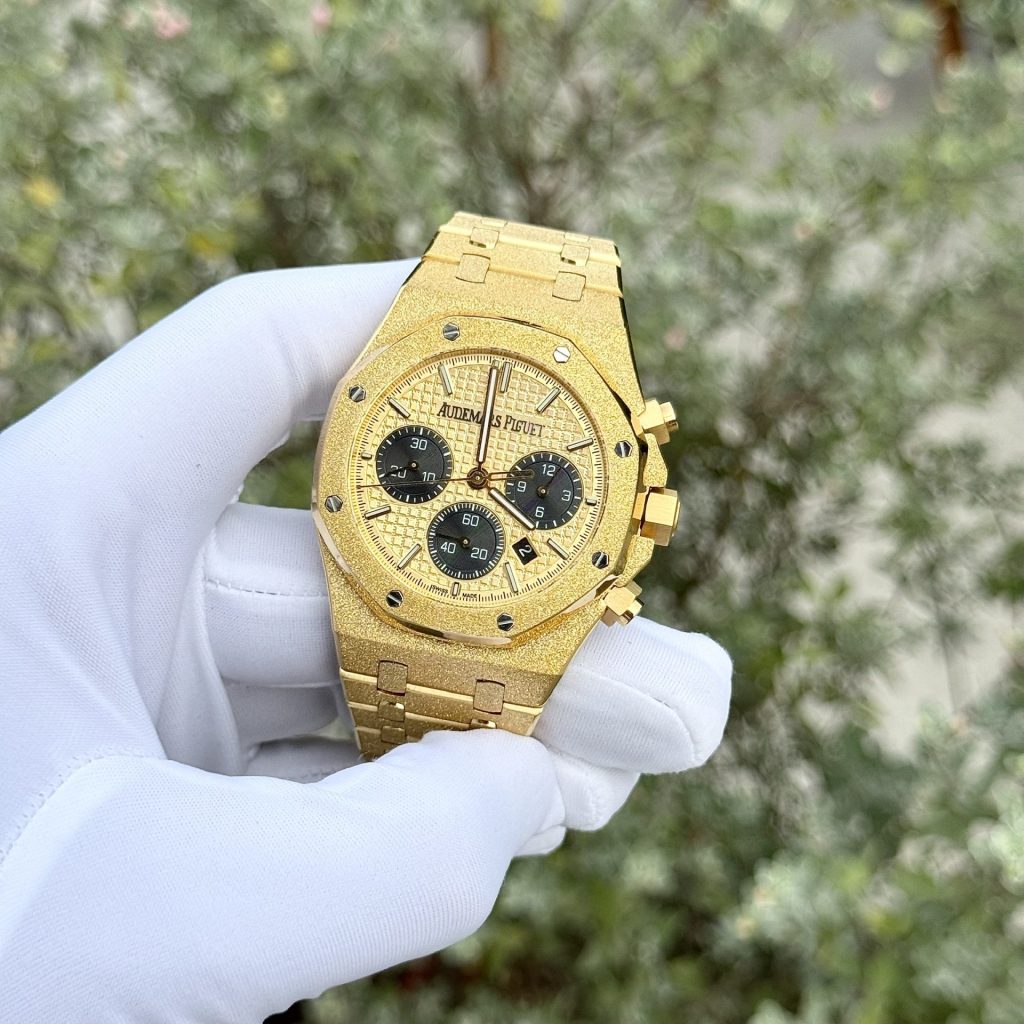 Audemars Piguet Royal Oak Chronograph 26331 Frosted Gold Dial 41mm Replica Watches - 3-42