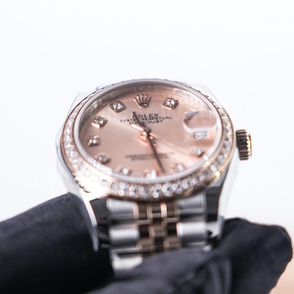 Rolex-Datejust-178271-Pink-Dial-Diamond-Markers-Diamond-Bezel-Rose-Gold-Steel-31mm Super Clone Watches - 3-426-scaled