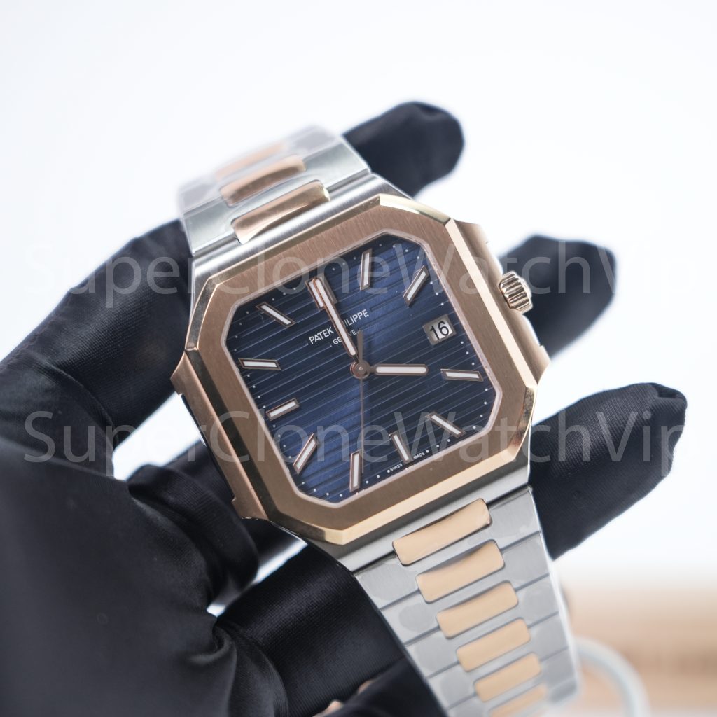 Patek-Philippe-Cubitus-5821-Rose-Gold-Two-Tone-Blue-Dial-45mm Replica Watches - 3-428-scaled