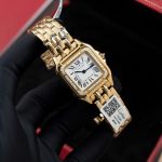 Cartier-Panthere-WJPN0015-White-Dial-Gold-Zircon-Bezel-27x37mm Replica Watches - 4-166