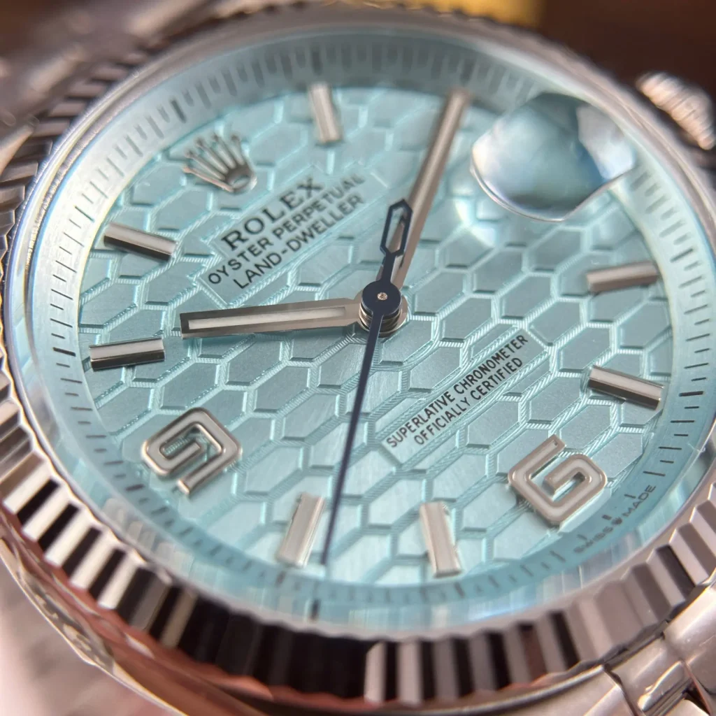 Rolex-Land-Dweller-127234-Ice-Blue-Dial-36mm Super Clone Watches - 4-2