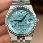Rolex-Land-Dweller-127234-Ice-Blue-Dial-Diamond-Bezel-Diamond-Markers-Steel-36mm Super Clone Watches - 4-208