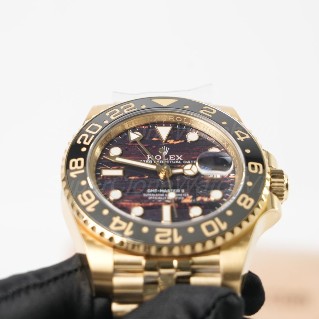 Rolex GMT-Master II 126718GRNR Yellow Gold Tiger Iron Dial Jubilee (2025) Replica Watches - 4-319-scaled