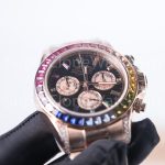 Rolex-116595RBOW-Daytona-Rainbow-Dial-Moissanite-Bezel-Everose-Gold-4130-40mm Replica Watches - 4-330-scaled