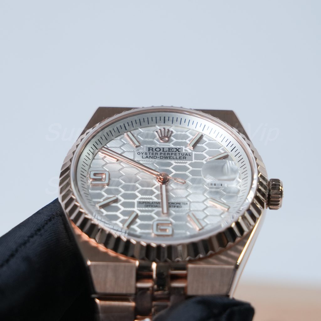 Rolex-Land-Dweller-127335-White-Dial-Rose-Gold-36mm Super Clone Watches - 4-341-scaled