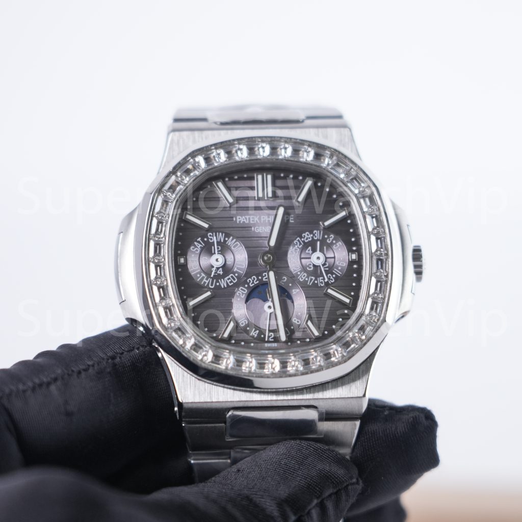 Patek-Philippe-Nautilus-5740-Grey-Dial-Zircon-Bezel-40mm Replica Watches - 4-357-scaled
