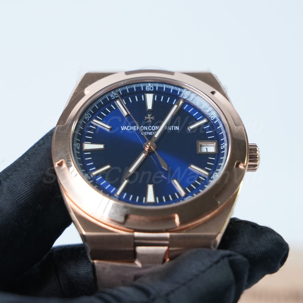 Vacheron Constantin Overseas 4500V Blue Dial Rose Gold 41mm Replica Watches - 4-383-scaled