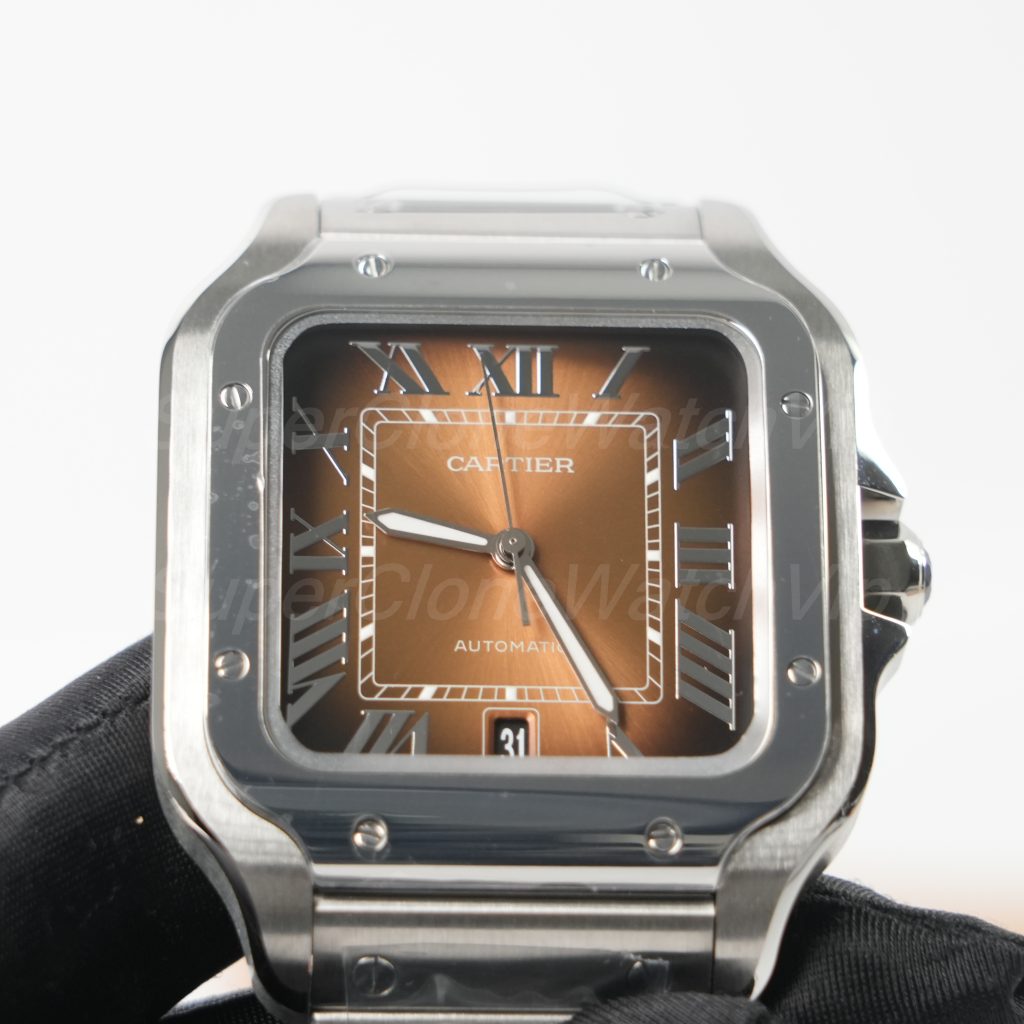 Cartier-Santos-WSSA0064-Gradient-Brown-Dial-39.8mm Replica Watches - 4-399-scaled