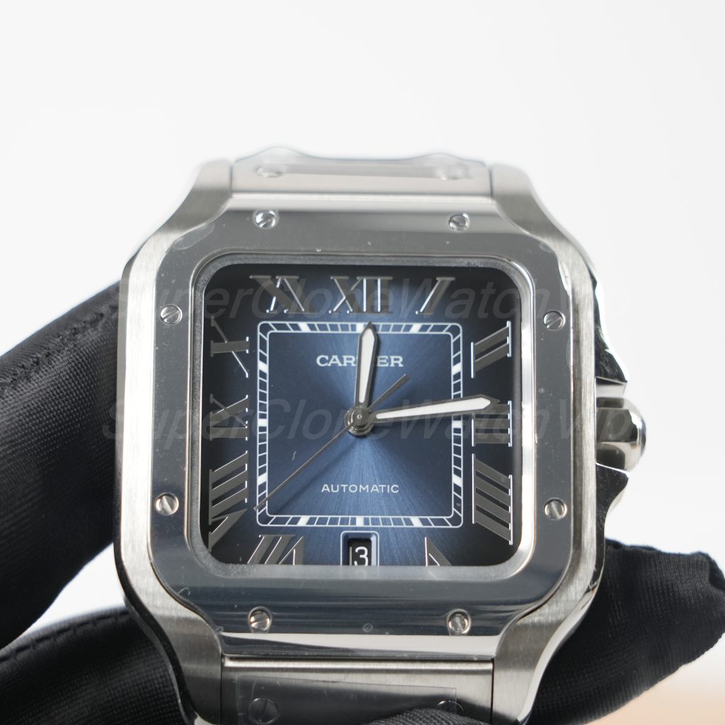 Cartier-Santos-de-Cartier-WSSA0013-Gradient-Blue-Dial-39.8mm Replica Watches - 4-402-scaled