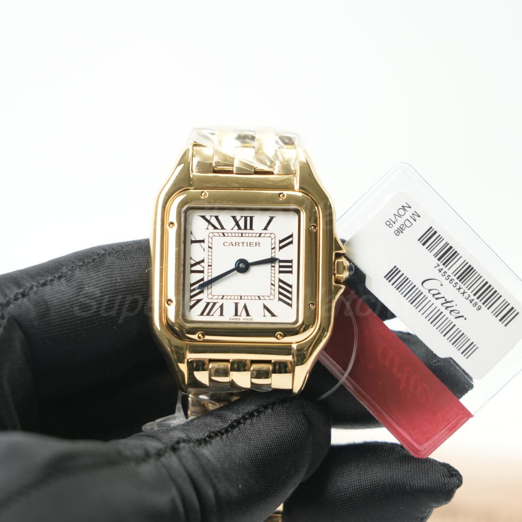Cartier-Panthere-WGPN0009-White-Dial-Gold-27x37mm Replica Watches - 4-404-scaled